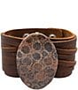 Barse Fossil Coral Jasper Wrapped Up Cuff Bracelet, Color:Brown - Image 1