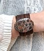 Barse Fossil Coral Jasper Wrapped Up Cuff Bracelet, Color:Brown - Image 3