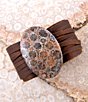 Barse Fossil Coral Jasper Wrapped Up Cuff Bracelet, Color:Brown - Image 4