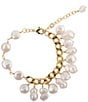 Barse Freshwater Pearl Aurelia Charm Bracelet, Color:Pearl/Gold - Image 1