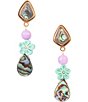 Barse Genuine Bronze, Abalone & Amazonite Linear Earrings,All Products : American Fashion Style Bags On Sale
