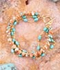 Barse Genuine Multi Colored Magnesite Stone Beaded Multi Row Line Bracelet, Color:Gold/Multi - Image 2