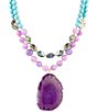 Barse Genuine Multi Row Large Agate Stone Pendant Statement Necklace,New Products : American Fashion Style Bags On Sale
