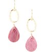 Barse Pretty Drops of Amazonite Golden Drop Earrings, Color:Gold - Image 1