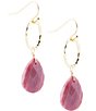 Barse Pretty Drops of Amazonite Golden Drop Earrings, Color:Gold - Image 2