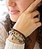 Barse Sepia Sea Black Smoky Quartz and Blue Abalone Bracelet Set, Color:Gold/Multi - Image 4