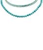 Barse Genuine Stone 2 Row Layered Short Multi-Strand Necklace, Color:Turquoise/Gold - Image 2