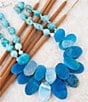 Barse New Haven Blue Agate Sterling Silver Strand Necklace, Color:Silver/Blue - Image 3