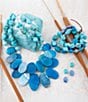 Barse New Haven Blue Agate Sterling Silver Strand Necklace, Color:Silver/Blue - Image 4