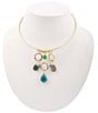 Barse Genuine Stone Charmed Drops Collar Statement Necklace - Image 1