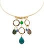 Barse Genuine Stone Charmed Drops Collar Statement Necklace - Image 2
