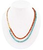 Barse Canyon Blue Turquoise and Orange Carnelian Multi-Strand Necklace, Color:Blue/Orange Multi - Image 1