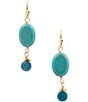 Barse Genuine Stone Crystal Cove Linear Earrings, Color:Turquoise - Image 1