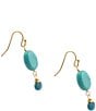 Barse Genuine Stone Crystal Cove Linear Earrings, Color:Turquoise - Image 2