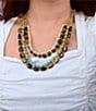 Barse Desert Canyon Genuine Stone Short Multi-Strand Necklace - Image 2