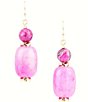 Barse Peony Fuchsia Pink Agate Golden Drop Earrings,All Products : American Fashion Style Bags On Sale