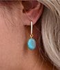 Barse Genuine Stone Frontier Drop Earrings, Color:Turquoise/Gold - Image 3
