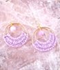 Color:Quartz/Gold - Image 2 - Genuine Stone Lilac Jade and Raffia Drop Earrings