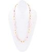 Color:Gold - Image 1 - Genuine Stone Lilac Jade Long Strand Bead Necklace