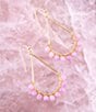 Color:Quartz/Gold - Image 2 - Genuine Stone Lilac Jade Teardrop Earrings