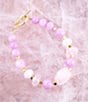 Color:Quartz/Gold - Image 2 - Genuine Stone Lilac Jade Toggle Beaded Line Bracelet
