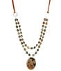 Barse Rhyolite and Jasper Stone Beaded Long Pendant Necklace,New Products : American Fashion Style Bags On Sale