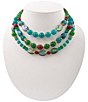 Barse Bejeweled Genuine Stone Layered Statement Necklace - Image 1