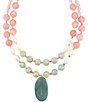 Barse Genuine Stone Pendant Short Multi Strand Statement Necklace,New Products : American Fashion Style Bags On Sale