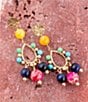 Color:Multi/Pink - Image 2 - Genuine Stone Post Drop Earrings
