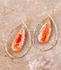 Color:Orange - Image 2 - Genuine Stone Statement Drop Earrings