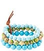 Barse Fresh Twist Lime and Blue Turquoise Stack Bracelet Set, Color:Lime/Turquoise - Image 2