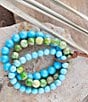 Barse Fresh Twist Lime and Blue Turquoise Stack Bracelet Set, Color:Lime/Turquoise - Image 3