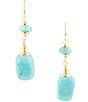 Color:Multi - Image 1 - Genuine Stone Turquoise Magnesite Drop Earrings