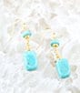 Color:Multi - Image 2 - Genuine Stone Turquoise Magnesite Drop Earrings