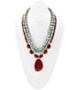 Barse Red Carnelian Colorful Golden Pendant Necklace, Color:Gold/Multi - Image 2