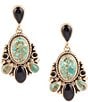 Color:Multi - Image 1 - Genuine Turquoise and Onyx Drop Statement Earrings
