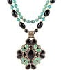 Color:Multi - Image 2 - Genuine Turquoise and Onyx Statement Necklace