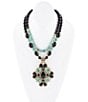 Barse Barcelona Turquoise and Onyx Multi-Strand Statement Necklace - Image 1