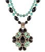 Barse Barcelona Turquoise and Onyx Multi-Strand Statement Necklace - Image 2