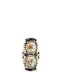 Barse Double Up Blue Turquoise and Black Onyx Golden Ring - Image 2