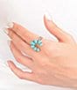 Barse Genuine Turquoise Squash Blossom Statement Ring - Image 3