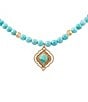Barse Gilded Oasis Golden and Genuine Stone Short Pendant Necklace - Image 2