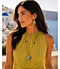 Barse Maltese Golden and Abalone Drop Earrings - Image 4