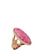 Barse Golden and Fuchsia Magnesite Berry Glow Statement Ring - Image 1