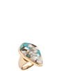 Barse Golden And Genuine Stone Earthbound Luxe Statement Ring - Image 1