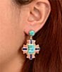 Barse Golden And Genuine Stone Imperial Mesa Statement Drop Earrings - Image 3