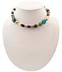 Barse Golden And Genuine Stone Sagebrush Collar Necklace - Image 1