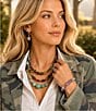 Barse Golden And Genuine Stone Sagebrush Collar Necklace - Image 4