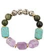 Barse Golden And Genuine Stone Sagebrush Stretch Bracelet - Image 1