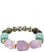 Barse Golden And Genuine Stone Sagebrush Stretch Bracelet - Image 2